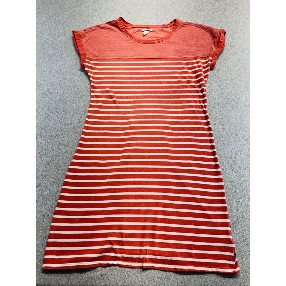 Levis Womens S Red White Striped T Shirt Dress 100% Cotton Everyday Classic